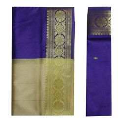 Zeige Details für Brokat Sari beige violett Indien Kleid Bild von Brokat Sari beige violett Indien Kleid