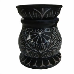 Zeige Details für Duftlampe 13cm Elefant Pflanzenranke schwarz  Bild von Duftlampe 13cm Elefant Pflanzenranke schwarz