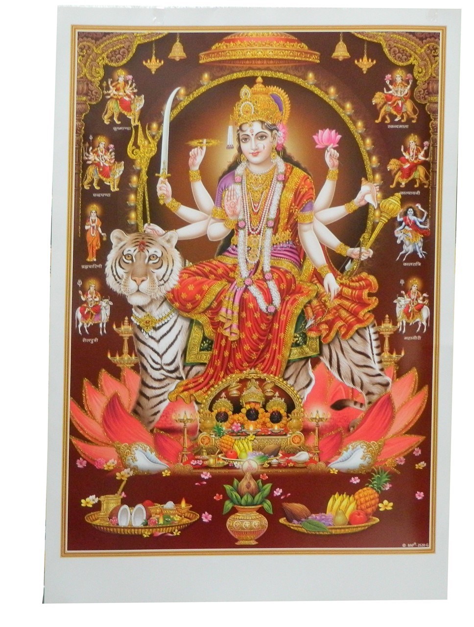 Bild von Stampa Durga su tigre 62 x 92 cm
