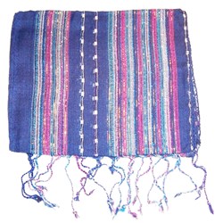 Zeige Details für Lurex Schal blau gestreift 160x25 cm Bild von Lurex Schal blau gestreift 160x25 cm