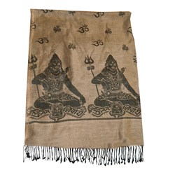 Zeige Details für Schal Himalaya Shiva Om beige-schwarz Bild von Schal Himalaya Shiva Om beige-schwarz