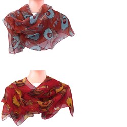 Zeige Details für Schal Feder Chiffon Halstuch Bild von Schal Feder Chiffon Halstuch