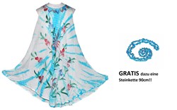 Zeige Details für Sommerkleid türkis Hauskleid Blumenmotiv  Bild von Sommerkleid türkis Hauskleid Blumenmotiv
