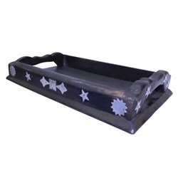 Zeige Details für Tablett Holz rustikal  31x18cm Bild von Tablett Holz rustikal  31x18cm