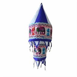 Zeige Details für Paralume indiano 60 cm elefante fiore viola bianco
 Bild von Paralume indiano 60 cm elefante fiore viola bianco