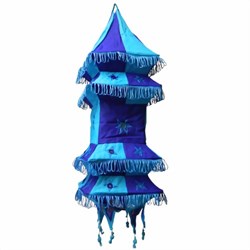 Bild von Paralume indiano 70 cm pagoda blu turchese
