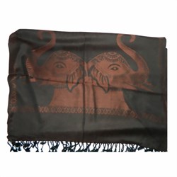 Zeige Details für Schal Himalaya Elefanten braun-schwarz Bild von Schal Himalaya Elefanten braun-schwarz