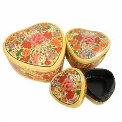 Zeige Details für Aufbewahrungsdosen beige bunt Pappmaché  Bild von Aufbewahrungsdosen beige bunt Pappmaché