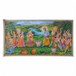 Zeige Details für Bild Krishna Holi 100 x 50 cm
 Bild von Bild Krishna Holi 100 x 50 cm