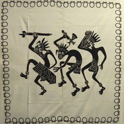 Zeige Details für Copriletto matrimoniale "Danza africana" bianco nero Bild von Copriletto matrimoniale "Danza africana" bianco nero