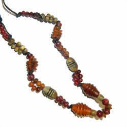 Zeige Details für Collar étnico cordón de cuero cuentas de hueso
 Bild von Collar étnico cordón de cuero cuentas de hueso