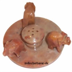Zeige Details für Räucherstäbchenhalter 3 Elefanten auf runder Platte Bild von Räucherstäbchenhalter 3 Elefanten auf runder Platte
