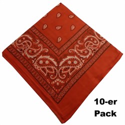 Zeige Details für Bandana 10er Pack orange Paisley-Muster  Bild von Bandana 10er Pack orange Paisley-Muster