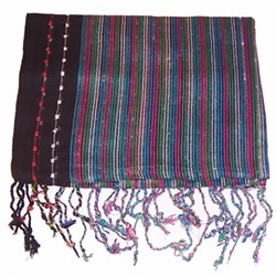 Zeige Details für Lurex Schal schwarz bunt gestreift 180x50 cm Bild von Lurex Schal schwarz bunt gestreift 180x50 cm