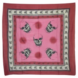 Zeige Details für Tuch rot rosa Totenköpfe  Bild von Tuch rot rosa Totenköpfe