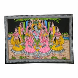 Bild von Imagen algodón pared dios Krishna con Gopis 162 x 115 cm
