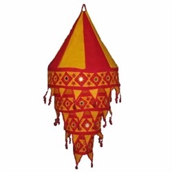 Zeige Details für Paralume indiano 75 cm rosso arancione
 Bild von Paralume indiano 75 cm rosso arancione