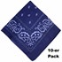 Bild von Set 10 bandana in cotone blu scuro Paisley bianco
, Bild 1