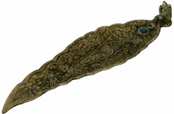 Zeige Details für Räucherstäbchenhalter Metall mit Om Zeichen Bild von Räucherstäbchenhalter Metall mit Om Zeichen