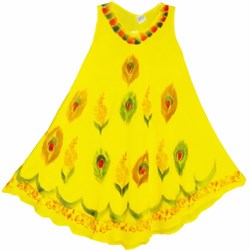 Bild von Vestido de verano estampado de flores amarillo
