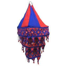 Bild von Pantalla lámpara farol 70cm azul rojo
