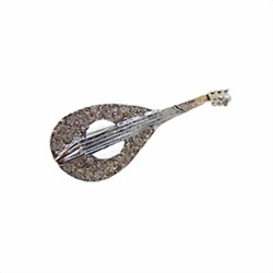 Zeige Details für Brosche Mandoline silber Strass
 Bild von Brosche Mandoline silber Strass