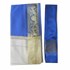 Bild von Sari indiano blu beige broccato oro, Bild 1