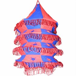 Zeige Details für Paralume indiano 50 cm fisarmonica blu rosso
 Bild von Paralume indiano 50 cm fisarmonica blu rosso