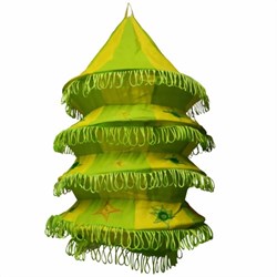 Zeige Details für Paralume indiano 50 cm fisarmonica verde giallo
 Bild von Paralume indiano 50 cm fisarmonica verde giallo