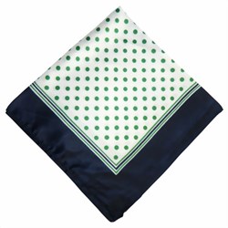 Zeige Details für Nickituch dunkelblau mit grünen Punkten Bild von Nickituch dunkelblau mit grünen Punkten