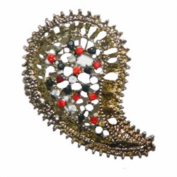 Zeige Details für Brosche Paisley gold Metall Anstecknadel Anstecker Bild von Brosche Paisley gold Metall Anstecknadel Anstecker