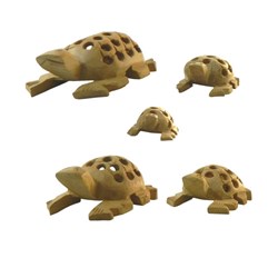 Bild von Animales de madera tortugas tallas set cinco
