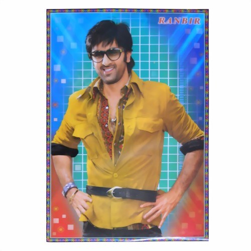 Bild von Poster Bollywood Ranbir Kapoor camicia gialla
