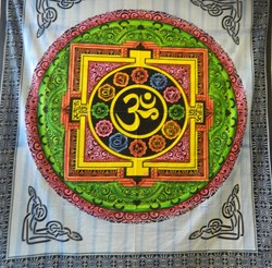 Zeige Details für Tagesdecke Om Mandala bunt Bild von Tagesdecke Om Mandala bunt