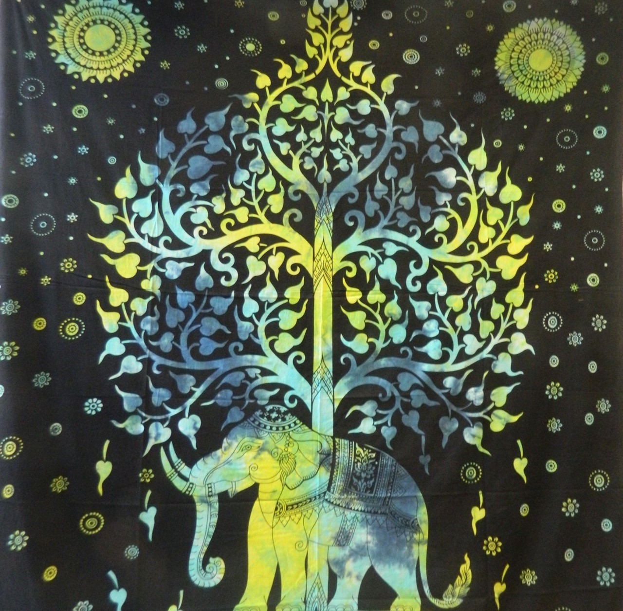 Bild von Colcha árbol- elefante verde