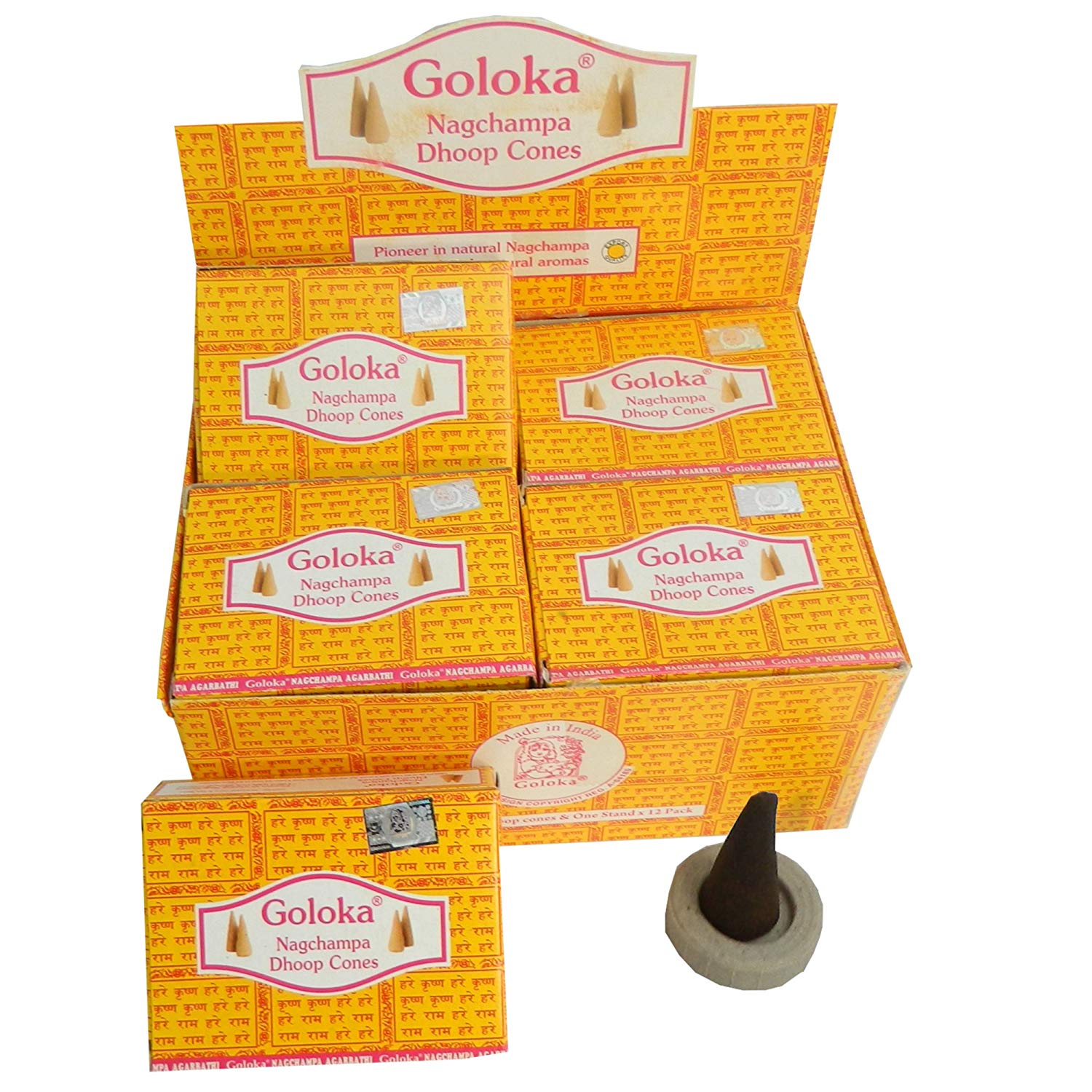Bild von 120 Goloka Nagchampa Räucherkegel