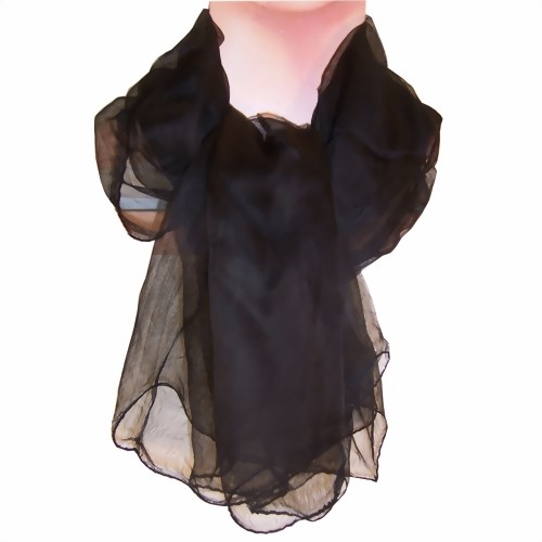 Bild von 100 Chiffon Tücher einfarbig schwarz Viskose