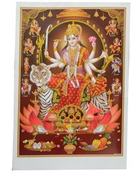 Bild von Stampa Durga su tigre 62 x 92 cm