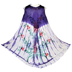 Bild von Sommerkleid Blumenmotiv violett weiß Strandkleid