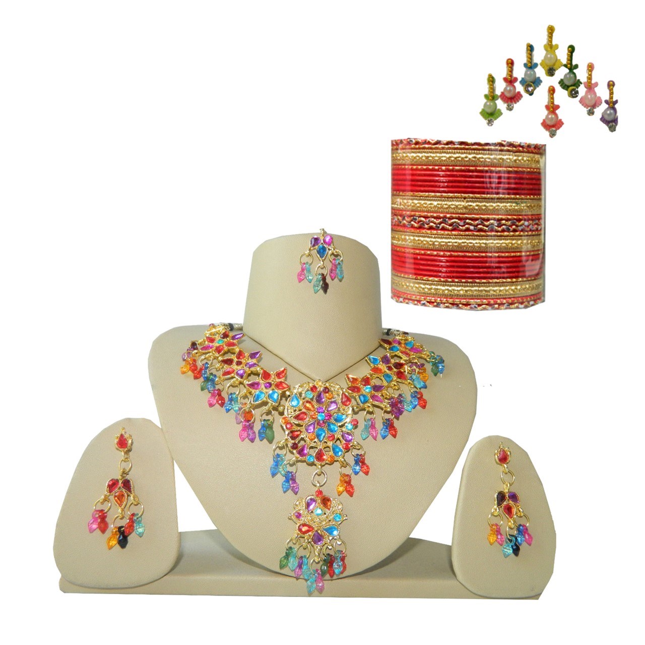 Bild von Bollywood Schmuck Set Holi Multicolor