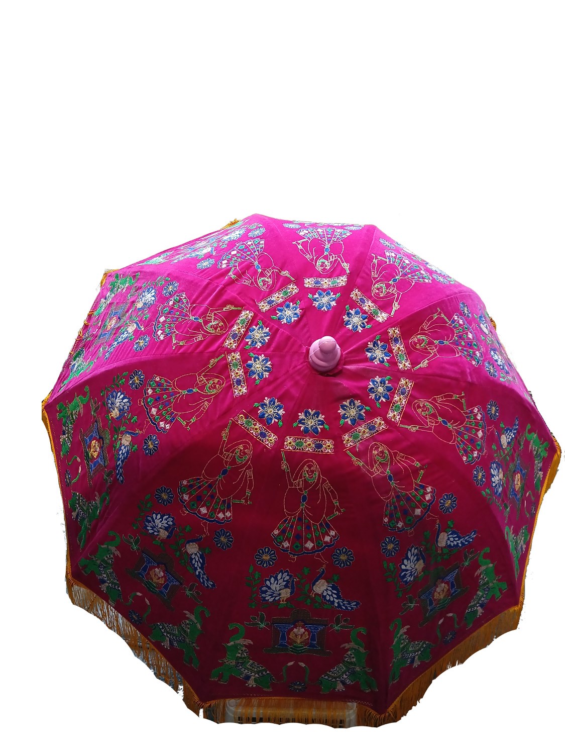 Bild von Sonnenschirm 120cm pink Tänzerin Elefant Pfau