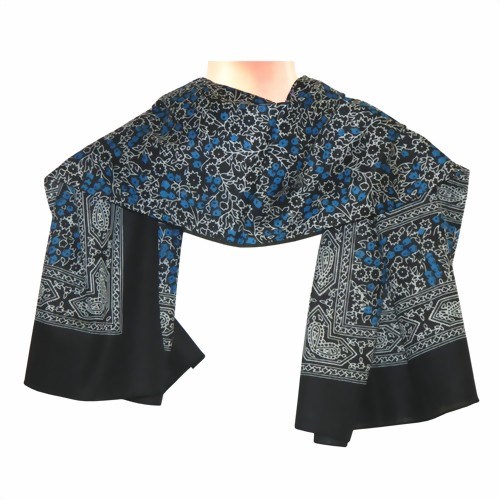 Bild von Fazzoletto da collo nero Paisley Fiori
