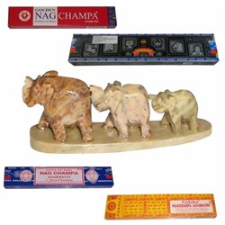 Bild von Set 15g varillas de incienso con porta incienso de elefantes