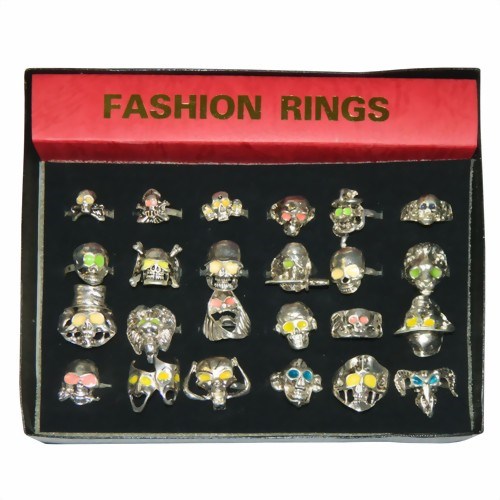 Bild von Anillos pack 24 calavera plateados
