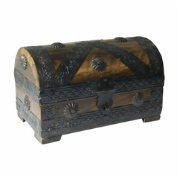 Bild von Cofre pirata baúl del tesoro 21x12x12,5 cm marrón aspecto antiguo