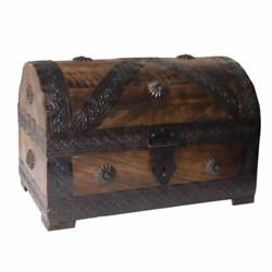 Bild von Cofre pirata baúl del tesoro 24x15,5x16cm marrón aspecto antiguo