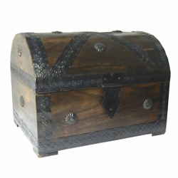 Bild von Cofre pirata baúl del tesoro 28x21x21cm marrón aspecto antiguo