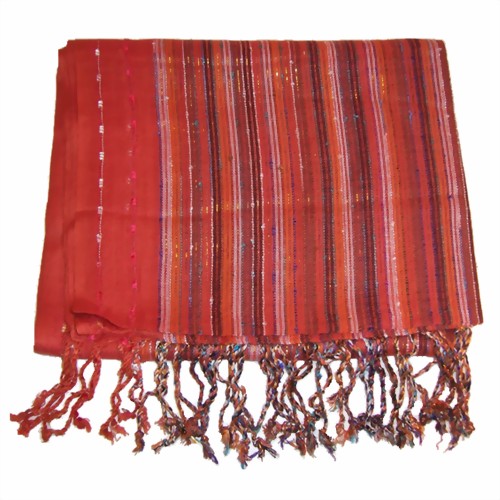 Bild von Sciarpa Lurex frangiata ruggine larga
