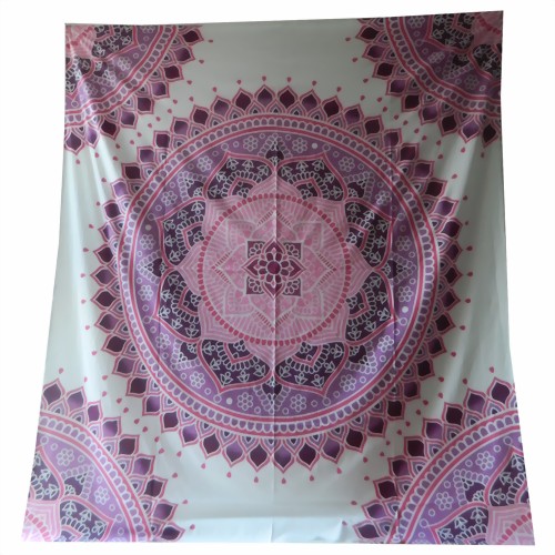 Bild von Colcha mandala floral blanco violeta