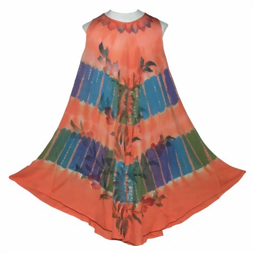 Bild von Vestido de verano estampado de flores naranja
